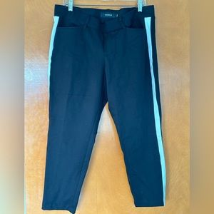 Black Ponte Pants with White Strip.